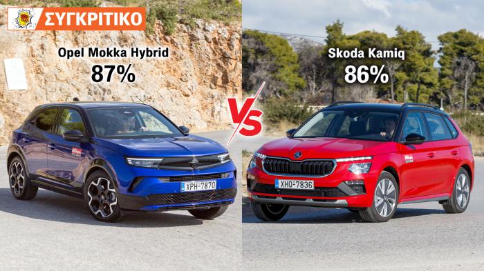 Συγκρίνουμε τα Opel Mokka 145 PS και Skoda Kamiq 116 PS.